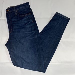 J. Crew 10” High Rise Toothpick Dark Blue Wash Denim Skinny Jeans